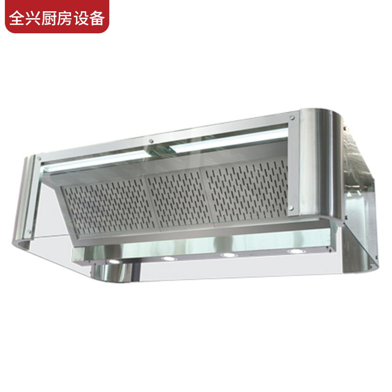 酒店厨房西餐厅厨房商用明档玻璃烟罩 油烟净化一体机玻璃排烟罩