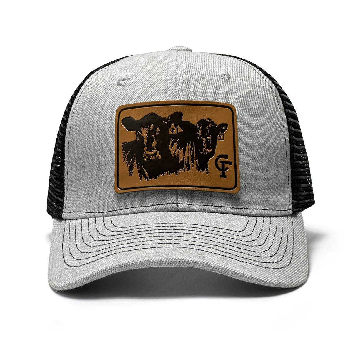 Cruz-frontera granja Toro bordado béisbol sombrero de malla, estilo rústico moda deportes al aire libre accesorios adecuados para al aire libre