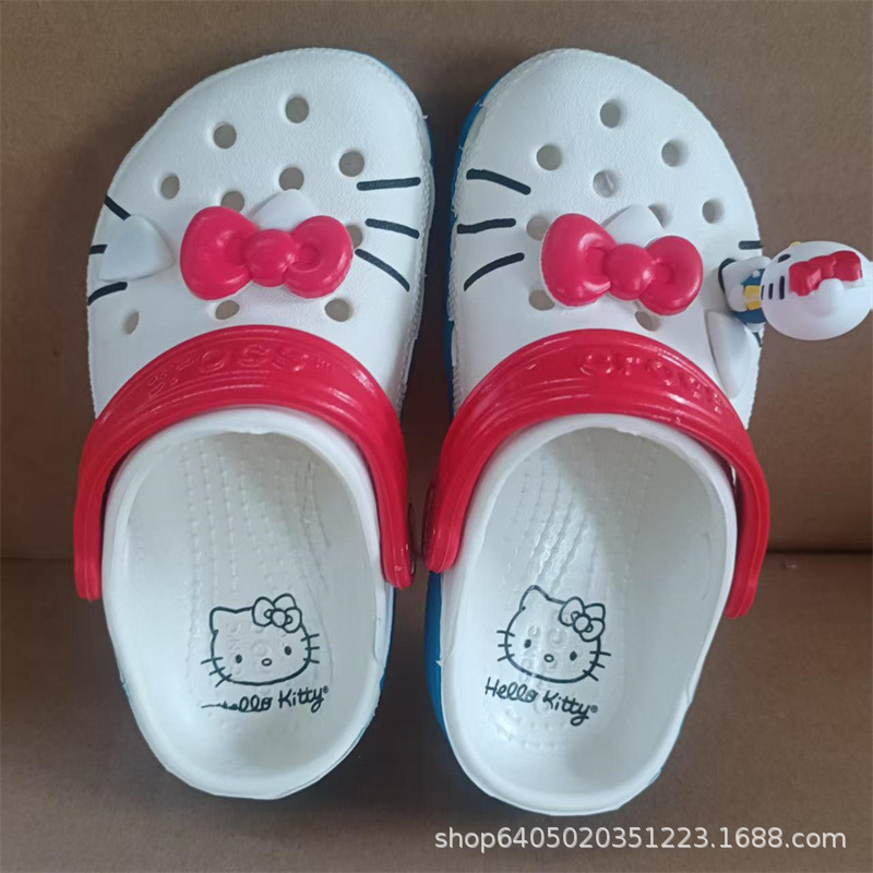Red Red Hole Shoes nuevo estilo de dibujos animados para hombres y mujeres Kitty antideslizante para usar lindas zapatillas de playa fabricantes de zapatos de playa Eva image 4