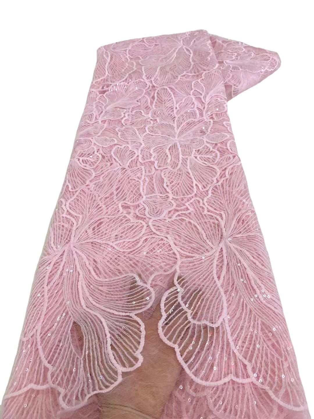 Encaje malla lentejuelas bordado grande flor patrón bordado tela ropa de cama vestido ropa tela jx3415 image 6