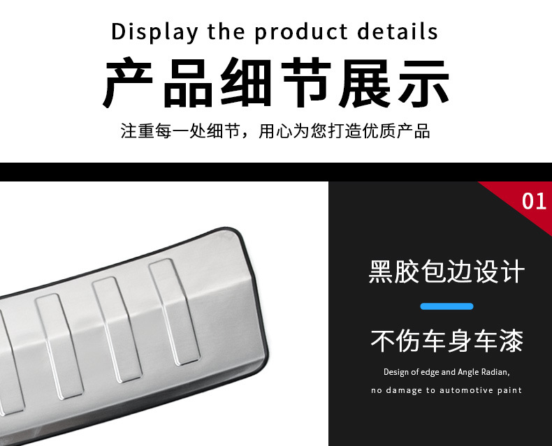 Suitable for 16-25 Bmw New X1/Ix1 Trunk Rear Guard Plate Tailgate Protection Strip Decorative Accessories Modification