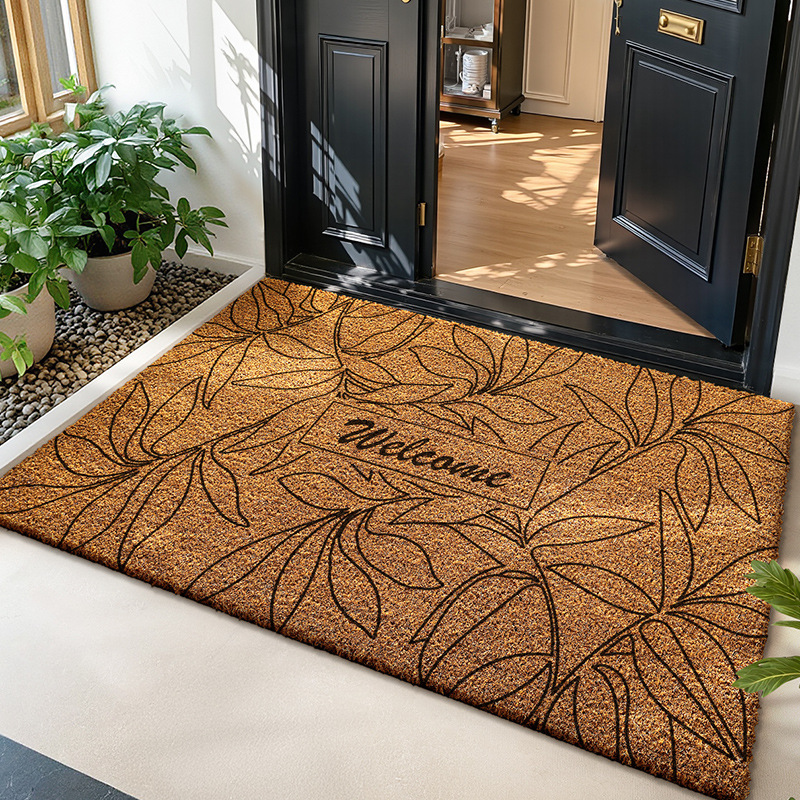 Alfombra de coco natural de fábrica directa para ventas transfronterizas, que elimina barro y polvo, antideslizante, resistente al desgaste, admite personalización y dropshipping.