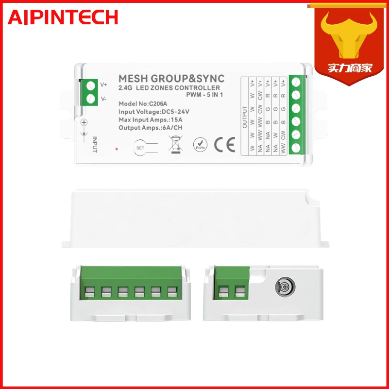 5-в-1 Aipin Tuya TUYA Controller RGBCW Five-in-One Smart WIFI Bluetooth LED Dimmer