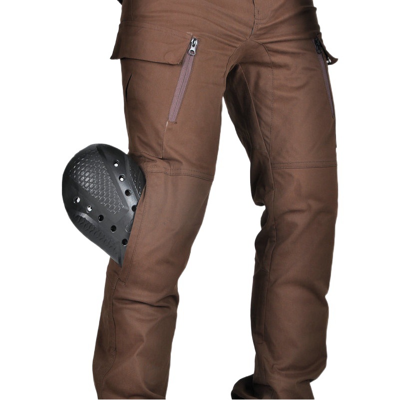 VOLERO motocicleta Four Seasons pantalones de ciclismo resistentes a la caída de cintura alta transpirable overoles de motocicleta retro marrón pantalones resistentes a la caída