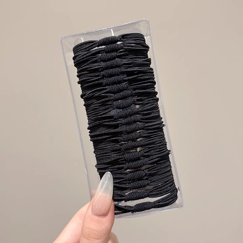 Cuerdas de cabeza de alta sensación multi-círculo de goma cuerdas de cabello de cabello de cola de caballo de alto anillo de cabello de alta elasticidad cubierta de cuero al por mayor