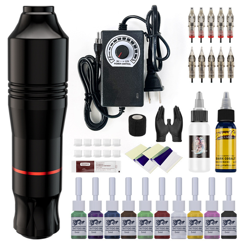 Tattoo pen suit cutting line fog practice tool motor integrated tattoo machine beauty tattoo tattoo equipment wholesale Tattoo pen suit cutting line fog practice tool motor integrated tattoo machine beauty tattoo tattoo equipment wholesale