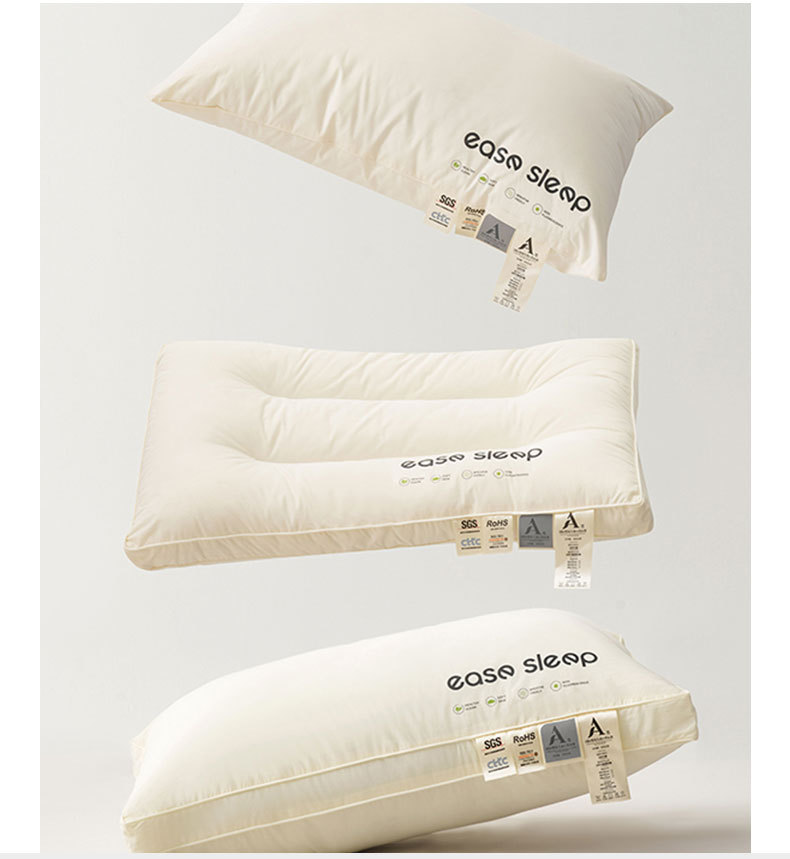 五星级酒店专用柔软助睡眠全棉枕头枕芯A护颈枕单人一对低枕整头详情7