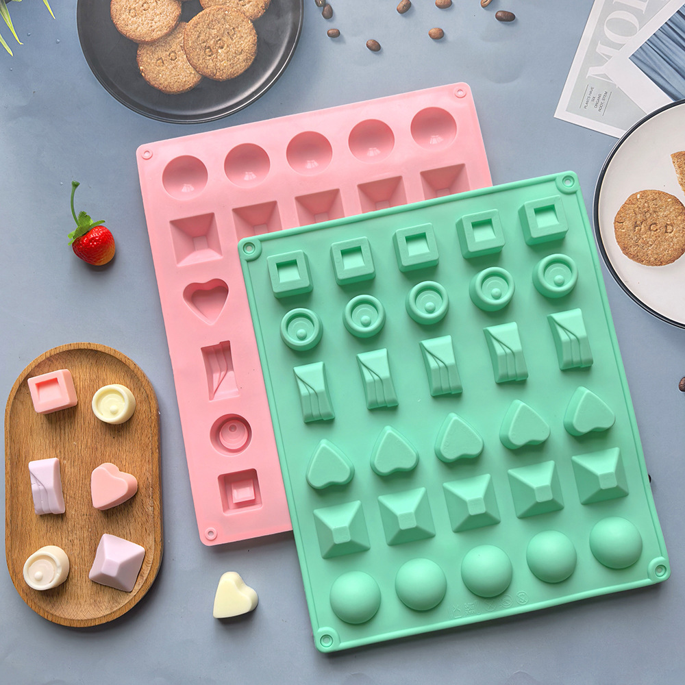 Silicone 30 con 6 conjuntos de molde de chocolate helado gelatina pudín jabon molde de pastel herramientas de horneado 121