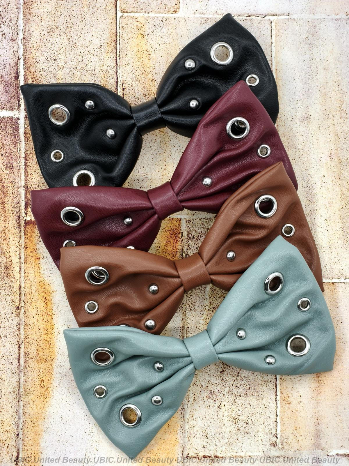 BA250801-PU皮14.5x8.5cm朋克混搭钉扣蝴蝶