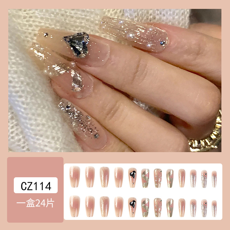 Cross-border uñas falsas uñas desgaste largo T-punto de la jalea del diamante del clavo del gel de uñas pieza de prensa al por mayor en las uñas