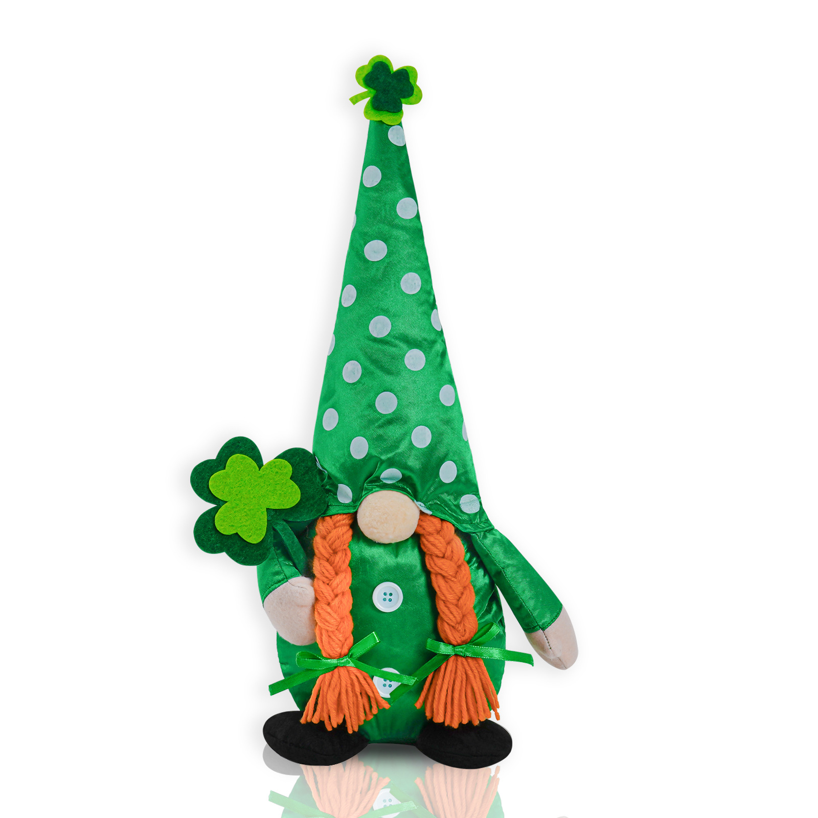 Ornamentos verdes decorativos de la muñeca del día de Patrick irlandés transfronterizo adornos enanos de la hoja verde creativa Rudolph