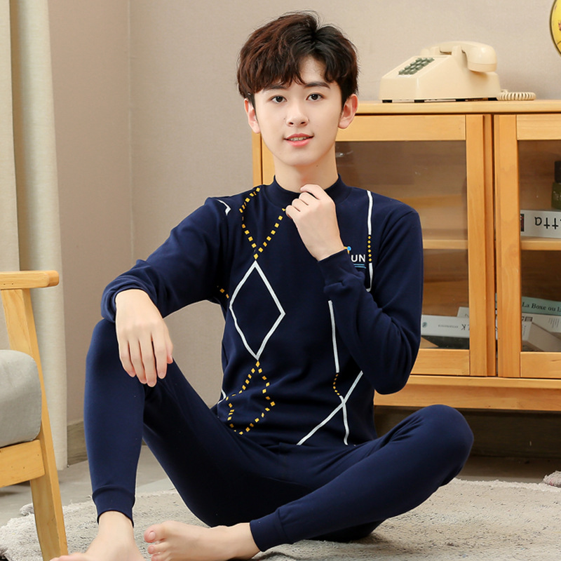 Cuello medio geométrico Azul Marino