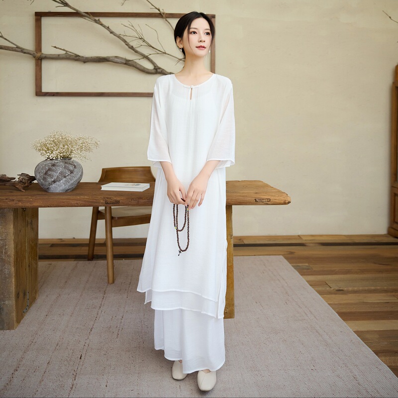 Real Shot # 2026 New Ethnic Style Cotton and Linen Zen Meditation and Practice Clothing Set, Chinese Style Yoga Wear, Tea Wear, Dance Wear.