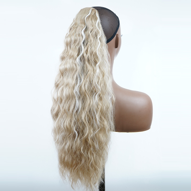 Synthetic Ponytail Extension African Kinky Curly Drawstring Hair_voghion.com