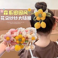 儿童双丸子头新款花朵发绳女童扎丸子头大肠发圈女孩马尾头绳发饰