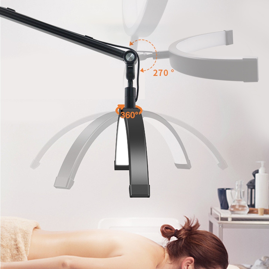 Nueva lámpara de belleza de 24 pulgadas de medio mes de noche de escritorio tatuaje manicura ceja tatuaje pestañas LED protección para los ojos en forma de u luz de relleno