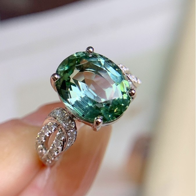 Tourmaline fresh green ring