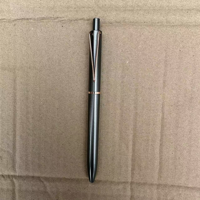 Inventario de alta gama pesada sensación de mano pulsable bolígrafo neutro comercial de alta calidad publicidad bolígrafo de firma logotipo de impresión de escritorio lote
