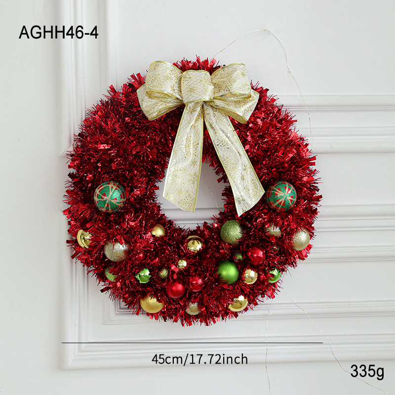 Gangheng Christmas Guirnalda Colgante de puerta 45CM Bola de Navidad roja Decoración de puerta y ventana Decoración de guirnalda Decoración de escena Decoración de puerta