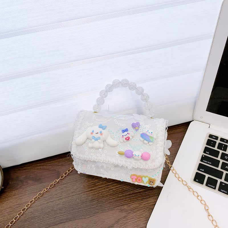 Nueva princesa de dibujos animados bolsos para niños mujeres perlas bolsos portátiles de hombro de chicas de moda encaje mochila