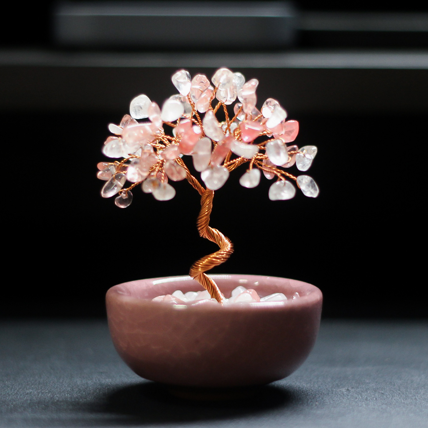 홍백 크리스탈 트리 (도자기 볼 받침)