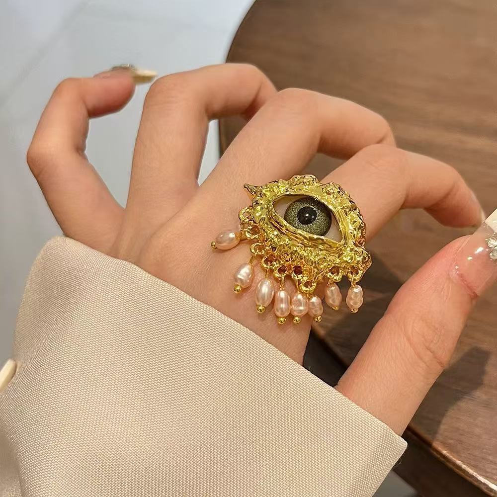 Devil's Eye For Women, Niche High-End Light Luxury Vintage Retro Personality Exaggerated Trendy Ring_voghion.com