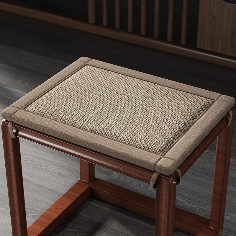 Cojín de madera china, cojín de cuerda gruesa, cojín de esponja, cojín de silla de madera roja, cojín de silla de mesa de té de nuevo estilo chino