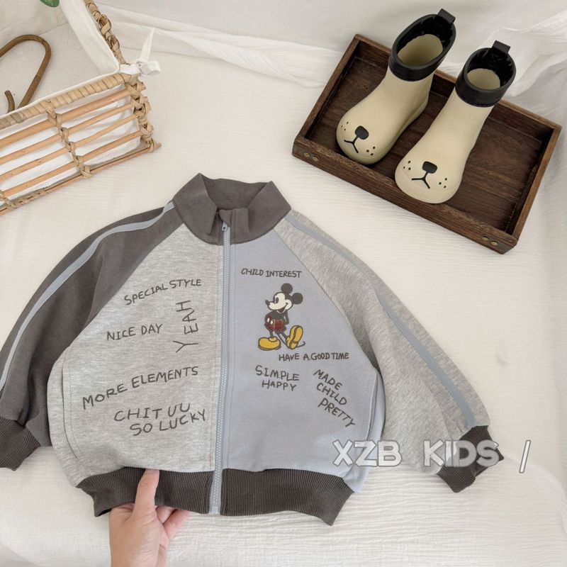 男童外套儿童春秋装2025新款潮牌拼色圆领卫衣女宝宝薄款痞帅上衣|undefined
