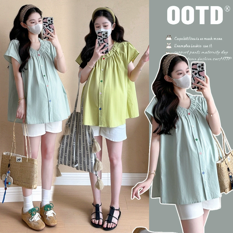 Реальный спот 2024 беременные женщины с V-образным вырезом летающие рукава