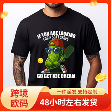 有趣的匹克球图形T恤经典T恤男士棉透气男装2025街