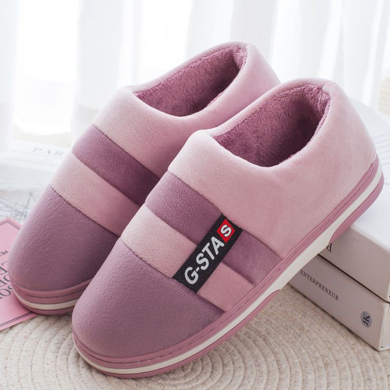 Purple cotton shoes with heel