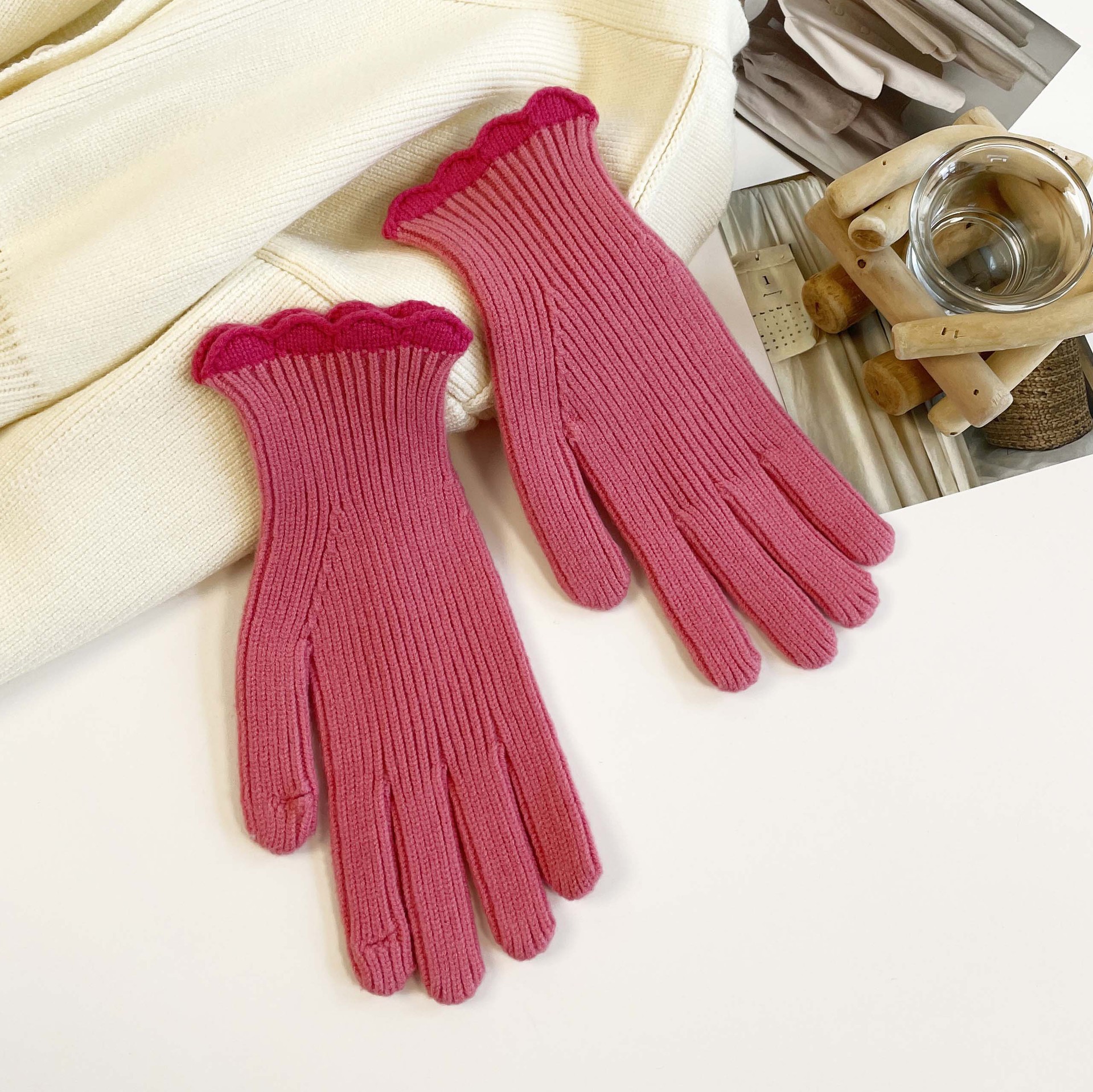 Gestrickte Handschuhe Für Damen Warme Winter-wollhandschuhe_voghion.com