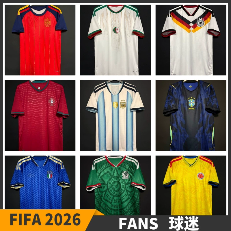Футбольные фанатские футболки с принтом номеров для болельщиков национальных команд Кубка мира 2026 года (США, Канада, Мексика), оптом, с нанесением номеров, Аргентина, Бразилия.