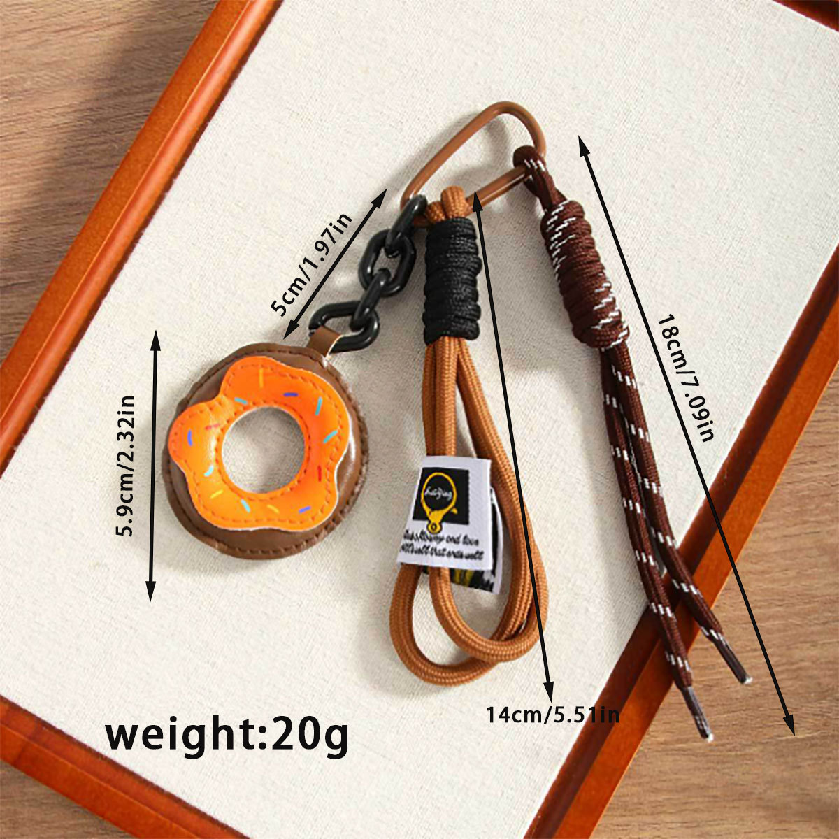 18g Weight 1 Piece All Seasons Pu Leather Donuts Bag Pendant