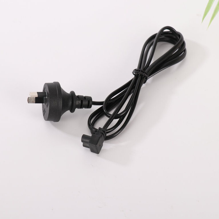 European Standard Two-Plug Ac Power Cord with Elbow 8-Shaped Tail 3C Certified Two-Plug Cable Durable Power Cord
