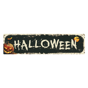 Halloween Tin Painting |   Vintage Halloween Decoration |   Horror Style Festival Decoration Painting