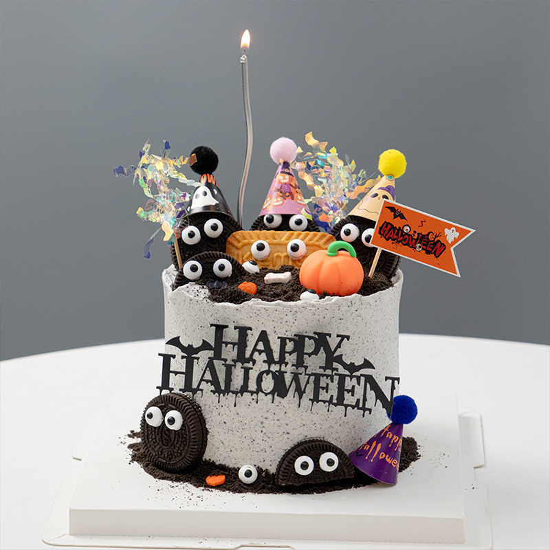 2025 Halloween Oreo Cookie Cake Decoration Mini Fur Ball Hat Cute Funny Eyes Candy Beads Insert 2025 Halloween Oreo Cookie Cake Decoration Mini Fur Ball Hat Cute Funny Eyes Candy Beads Insert