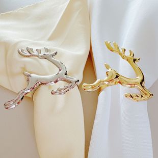 Gold Silver Fawn Napkin Buckle Foreign Trade Hot Napkin Buckle Christmas Napkin Ring Paper Towel Ring Spot