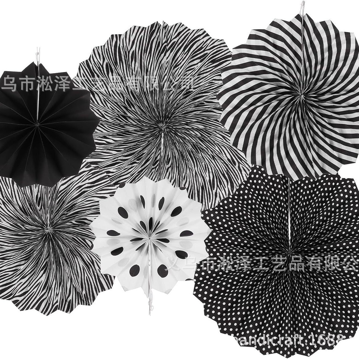 6 un conjunto de ventilador de papel redondo de origami flores festivas decoración de ventanas de bodas de cumpleaños pared de fondo DIY set