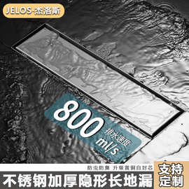 304不锈钢地漏家用卫生间防臭防虫长条大排量隐藏式地漏芯批发