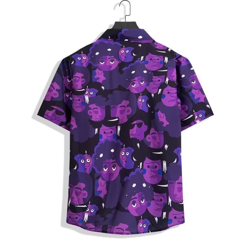 Ensemble chemise et short de plage hawaïen – Tenue décontractée florale pour homme/couple tropical (M-3XL) – Vêtements de vacances d'été légers et respirants_voghion.com
