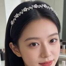 跨境欧美风水钻树叶发箍 复古头饰 新款圣诞发箍
