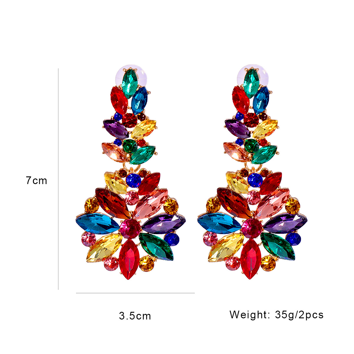 Nihaojewelry Jewelry Wholesale Fashion Geometric Inlaid Colorful Diamond Earrings display picture 20