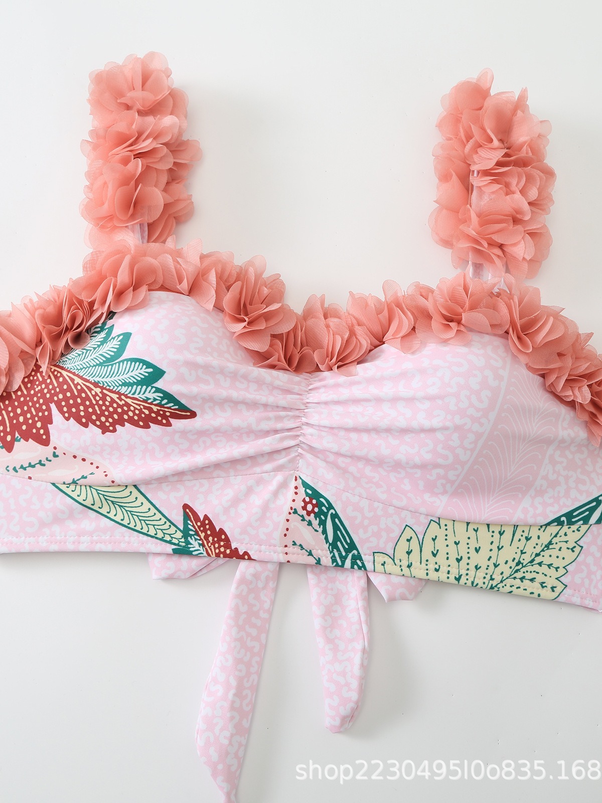 Traje de baño retro de moda para mujer, estilo primavera 2024, con estampado de primavera, sexy, con cordones, dividido, conjunto de tres piezas, falda de playa, bikini
