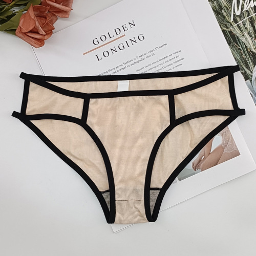 Changlizi pure cotton underwear women's mid-waist, comfortable and breathable crotch lace edge sexy women's briefs wholesale