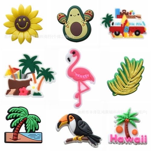 Hole shoe flower DIY beach shoe buckle removable decoration clip summer holiday beach cross-border PVC accessories