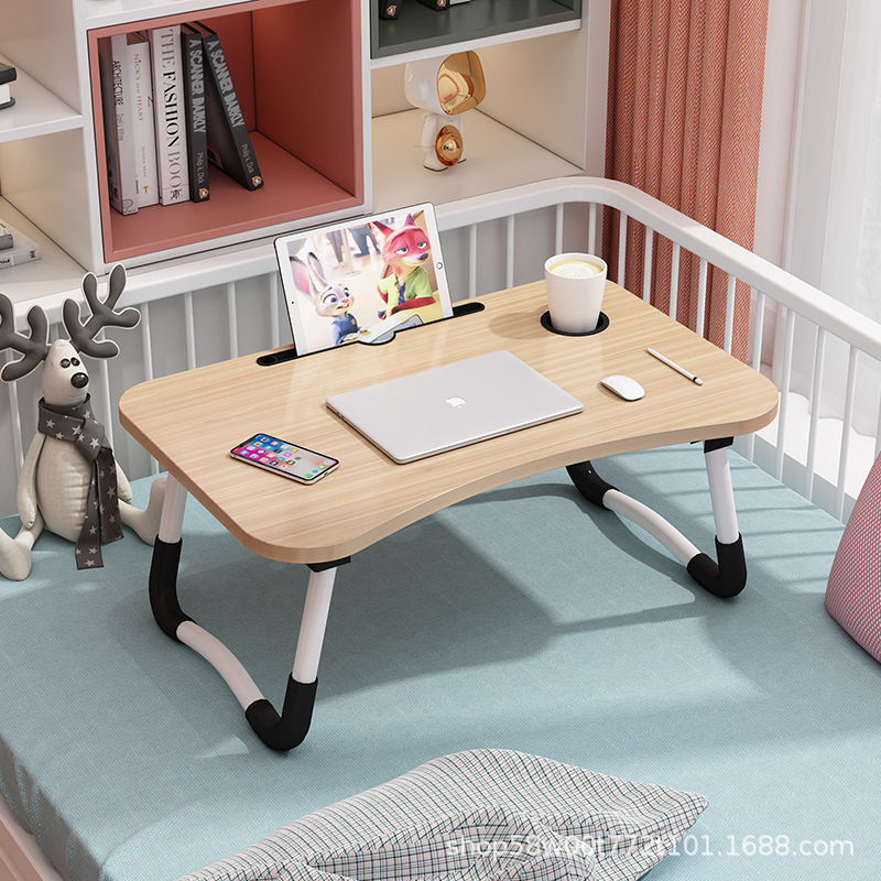 Escritorio de cama plegable mesa de computadora dormitorio dormitorio dormitorio estudio casero pequeña mesa de madera sólida