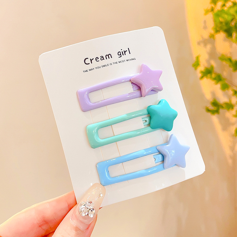 Lindo pentagrama estrella horquilla femenina lado Bangs BB clip horquilla para niños dopamina accesorios para el cabello pequeño clip tocado