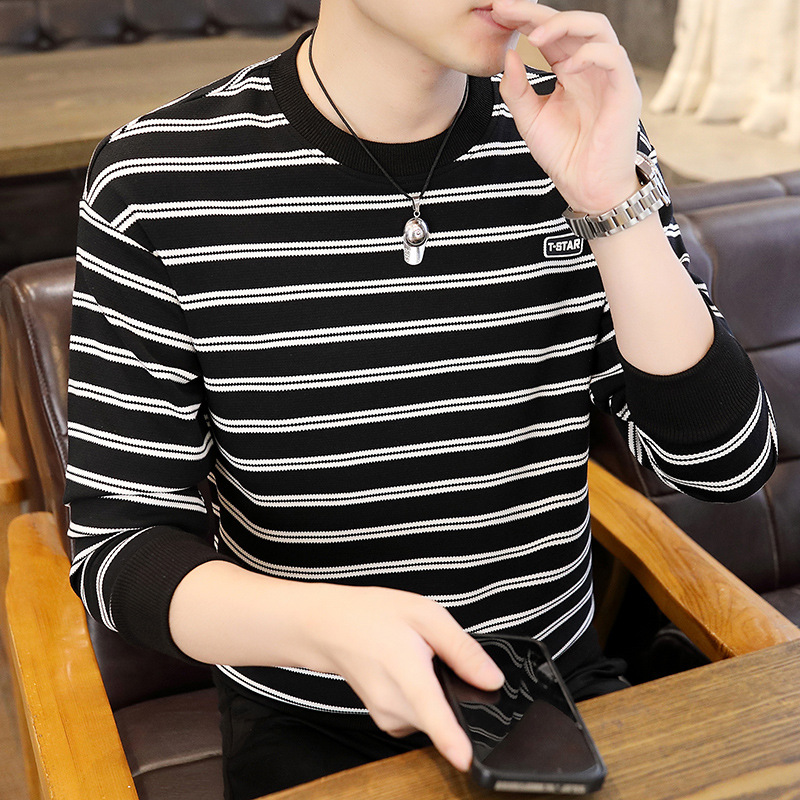 Men's Long Sleeve Round Neck Casual Sweatshirt – Trendy Linen-Blend Pullover With Printed Design_voghion.com