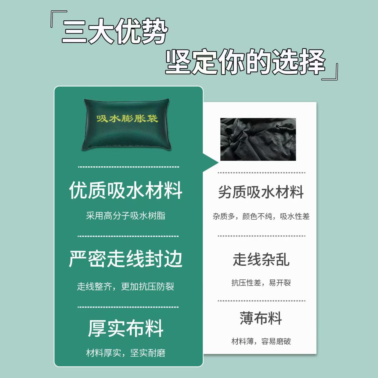 防汛自吸水膨胀袋防洪专用加厚沙袋抗洪物资防汛沙袋厂家直销外贸